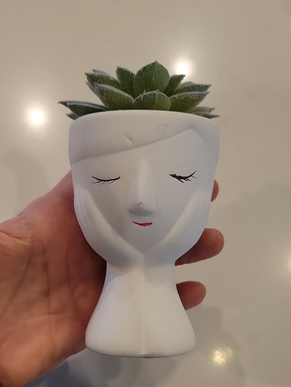 Faux Girl Suuculent Planter